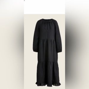 NWT jcrew linen dress. Xs/s black dress